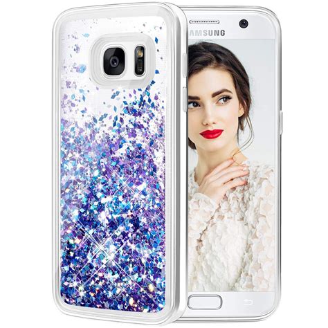 Caka Galaxy S7 Case, Galaxy S7 Glitter Case Liquid Series Luxury ...