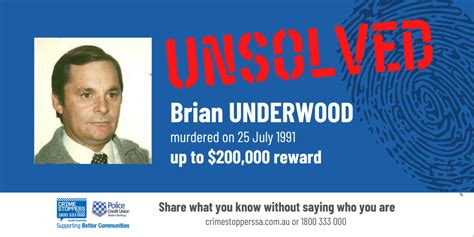 Case profile - Brian Underwood - Crime Stoppers South Australia