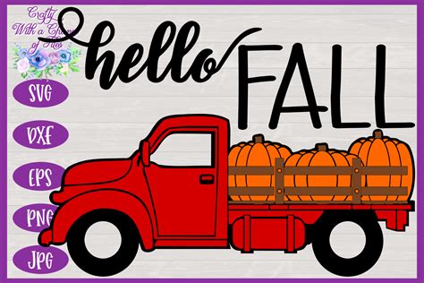 Hello Fall SVG | Pumpkin Truck SVG | Fall SVG | Autumn SVG By Crafty ...