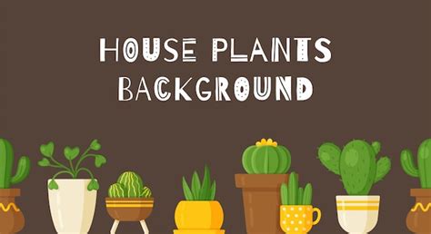 Premium Vector | Vector illustration plant background. beautiful background with houseplants in ...