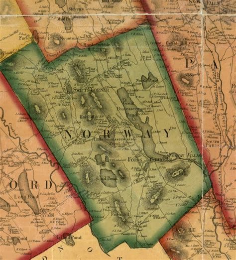 Oxford County Maine 1858 Old Wall Map Reprint With Homeowner - Etsy