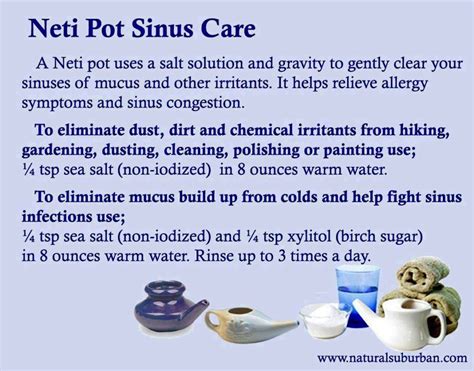 Neti Pot Sinus Care #naturalsuburban | Natural allergy, Natural allergy ...