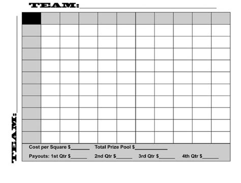 Printable Football Square Template - Customize and Print