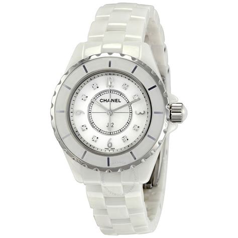 Chanel J12 White Ceramic Diamonds Quartz Ladies Watch H2422 - J12 ...