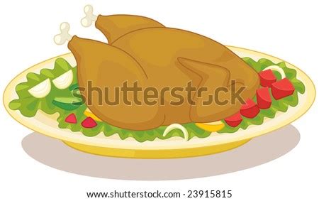 Illustration Of Roast Chicken Dinner - 23915815 : Shutterstock