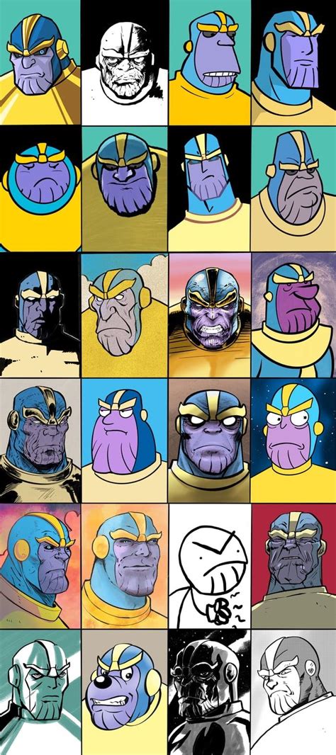 Thanos In 24 Different Comic Book Artist Styles by Jakub Dębski : r ...