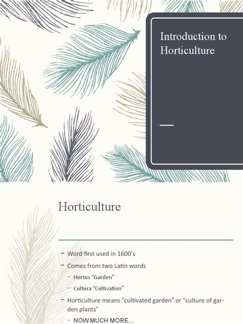 Introduction and History of Horticulture | PDF | Horticulture | Plants