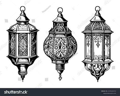 Handdrawn Sketch Arabic Lantern Lamps Arab Stock Vector (Royalty Free) 2274142713 | Shutterstock