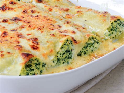 leek, spinach and ricotta cannelloni