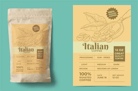 Free Vector | Hand drawn coffee label design template