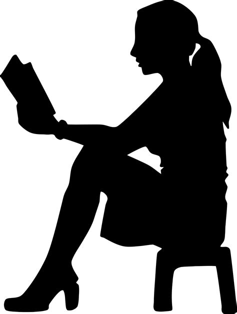 woman reading silhouette png - Clip Art Library