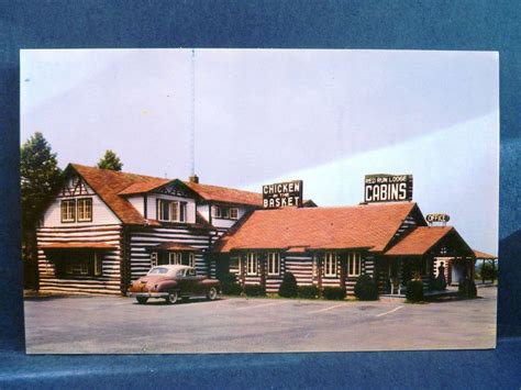 Postcard PA Waynesboro Red Run Lodge Cabins Chicken in Basket Restaurant 1950's | Waynesboro ...