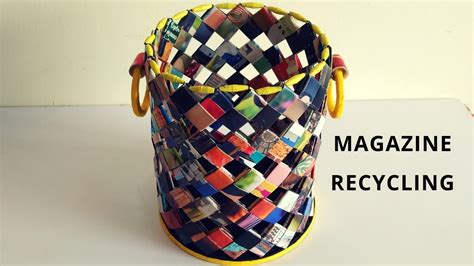How to make a magazine basket||Paper woven basket||Magazine recycling||IRIS Craft Corner 23 ...