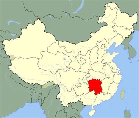 China Hunan Location Map - MapSof.net