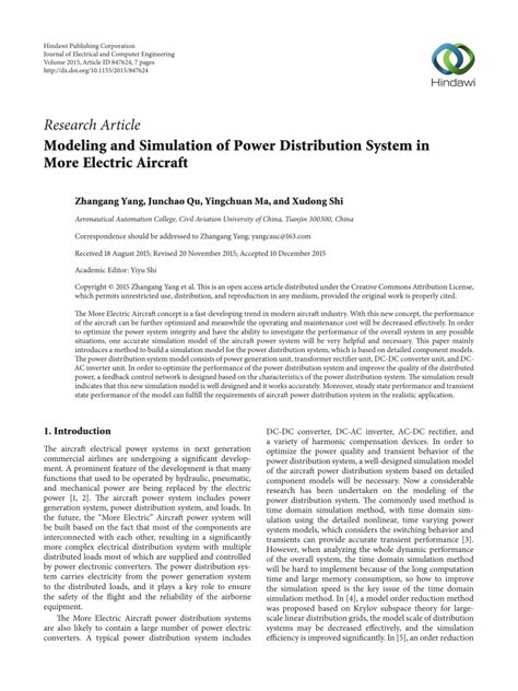 (PDF) Modeling and Simulation of Power Distribution System in More ...