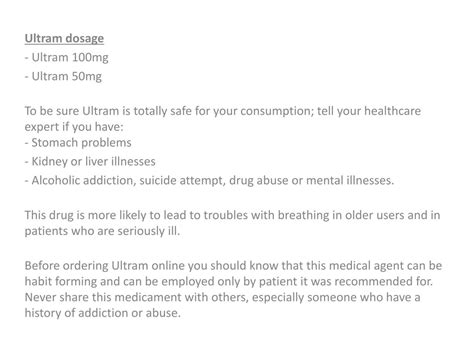 PPT - Know about Ultram (Tramadol) - It's Uses and Dosage PowerPoint Presentation - ID:7612042