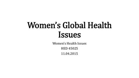 Women’s Global Health Issues