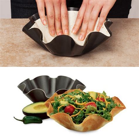 2 Quick Easy Tortilla Maker Taco Bowl Press Shell Nonstick Pan Baker M ...