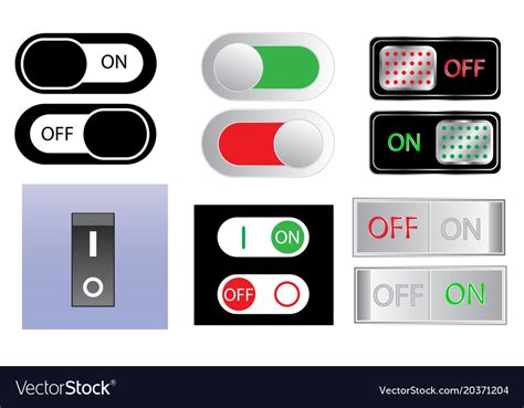 Power switch sign icon set on and off button Vector Image