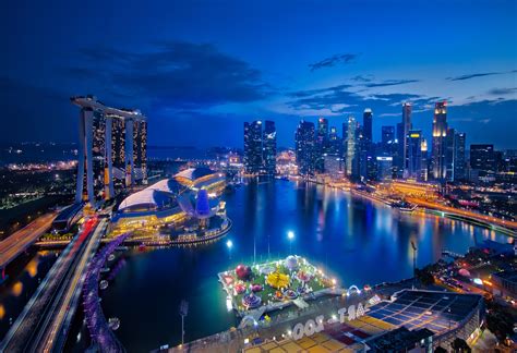 Marina Bay Sands Singapore At Night