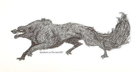 Evil Wolf Pen Drawing by Spudnuts on DeviantArt