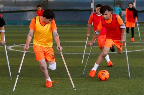 Young Gaza amputees play soccer again after coronavirus curbs eased ...