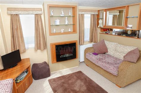 New Static Home Caravan Interior Stock Photo - Image of caravan, holiday: 33755210