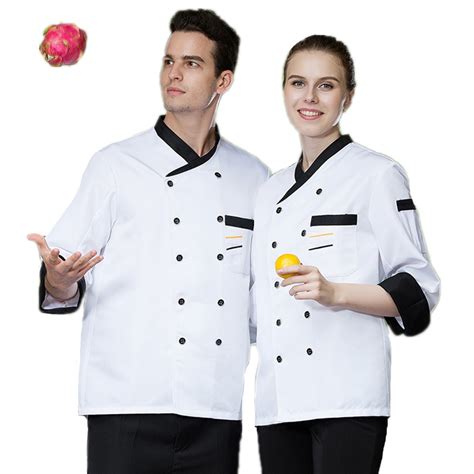 High Quality Chef Uniform Long sleeve Professional Chef Jackets Restaurant Kitchen Man and Woman ...