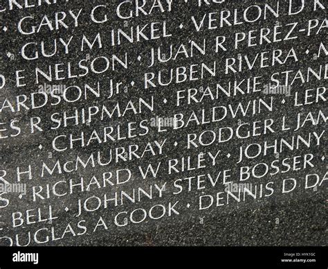 Names on the Wall at the Vietnam War Memorial in Washington D.C Stock Photo: 137486620 - Alamy