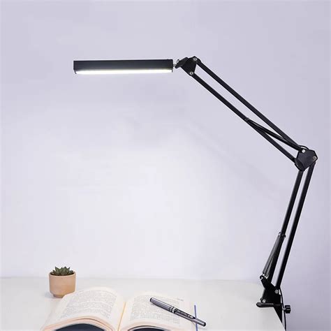 LED Swing Arm Desk Lamp Dimmable Bright Flexible Arm Lamp Clamp for Architect Engineer Reading ...