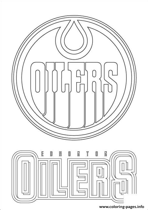 Edmonton Oilers Logo Nhl Hockey Sport Coloring Pages Printable