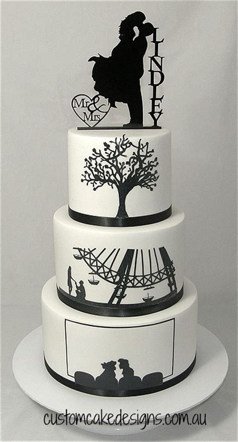 Silhouette Wedding Cake - CakeCentral.com