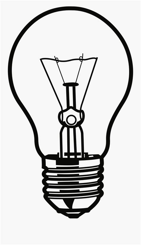 Clip Art Led Light Bulb Clip Art - Electric Bulb Clipart Black And White , Free Transparent ...