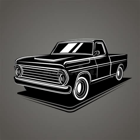 Old Retro Pickup Truck Vector Illustration. Vintage Transport Vehicle Stock Vector ...