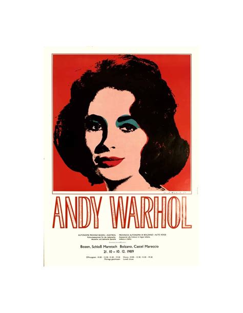 Elizabeth Taylor by ANDY WARHOL Exhibition ORIGINAL VINTAGE POP ART POSTER