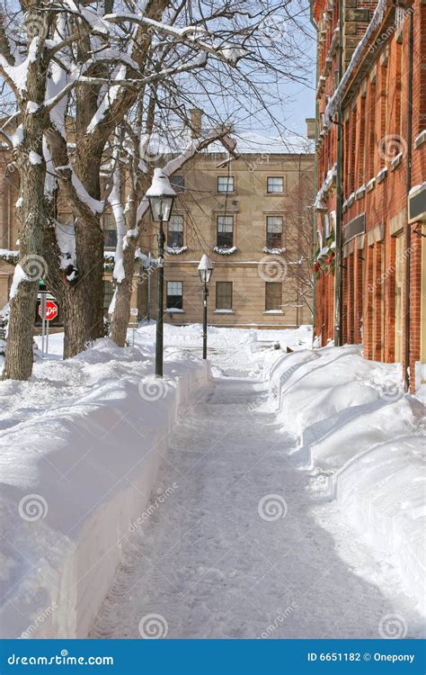 Winter City Sidewalk stock photo. Image of city, prince - 6651182