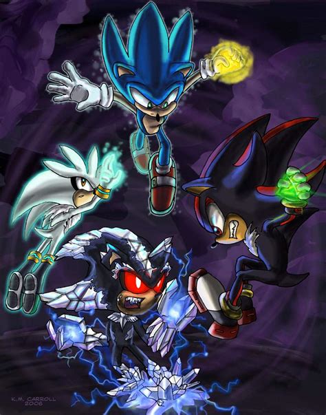 Sonic, Shadow, and Silver Vs Mephiles - Sonic the Hedgehog Fan Art ...