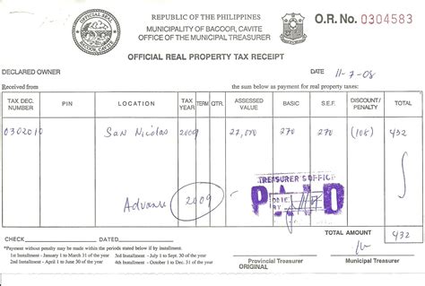 Shela's etc, etc: Real Property Tax receipt