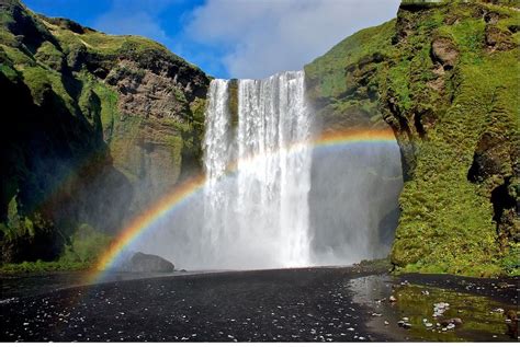 Free photo: Rainbow by Waterfall - Colorful, Lake, Rainbow - Free Download - Jooinn