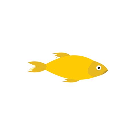 Yellow fish icon in flat style 14447576 Vector Art at Vecteezy