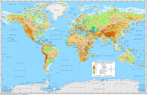 Physical map of the world | Old New Maps