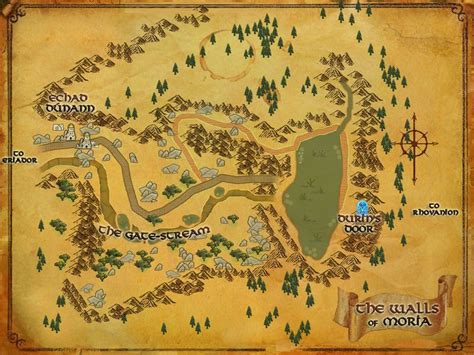 LOTRO map of the Walls of Moria | Map, Middle earth map, Middle earth books