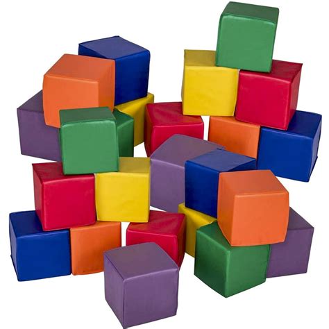 Gymax 24-Piece 8'' PU Foam Big Building Blocks Colorful Soft Blocks ...