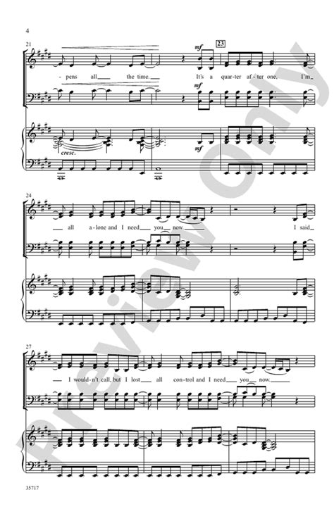 Need You Now: SATB Choral Octavo: Dave Haywood - Digital Sheet Music ...