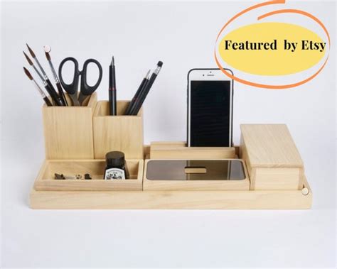 Wooden Desk Organizer Office Desk Accessory for Man New Job - Etsy