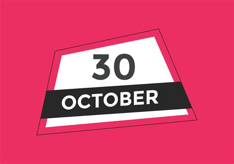 october 30 calendar reminder. 30th october daily calendar icon template. Calendar 30th october ...