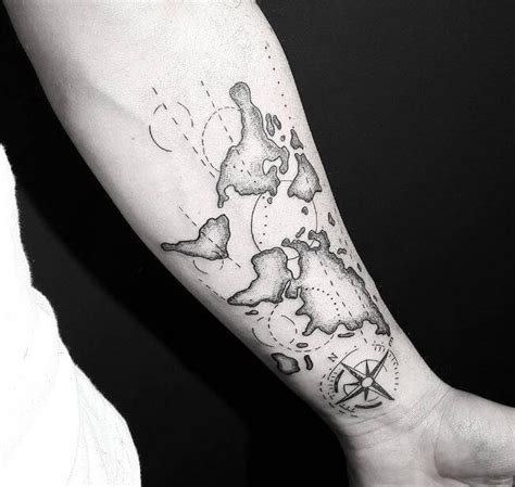 30+ Cool World Map Tattoos Designs (2019) Geography, Continent | Tattoo ...