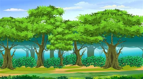 Forest nature scene for cartoon animation. | Forest cartoon, Anime ...