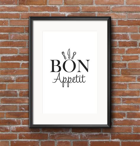 Bon Appetit Wall Art, Digital Print - Etsy