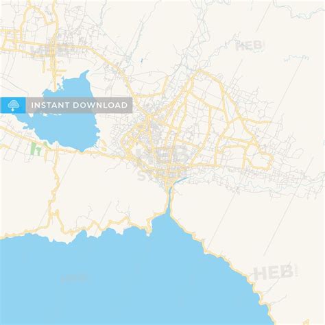 Printable street map of Gorontalo, Province Gorontalo, Indonesia. This ...